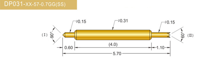 031雙頭探針、BGA雙頭測(cè)試針、雙向彈簧探針、帶彈簧雙頭針、雙頭針圖片
